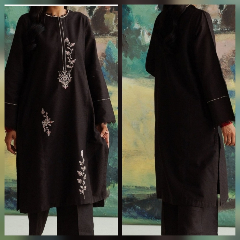 Elegant Black Embroidered Dress